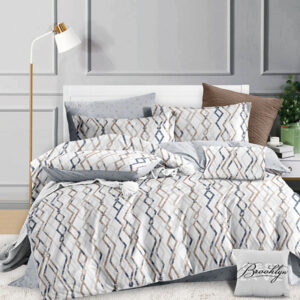 Creamy Zigzag Bed Sheet Set - Without Filling- 6 Pcs - 4 Pillow Covers - 1 Bedsheet - 1 Duvet Cover