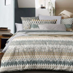 Harmony Zigzag Bed Sheet Set - Without Filling - 6 Pcs - 4 Pillow Covers - 1 Bedsheet - 1 Duvet Cover