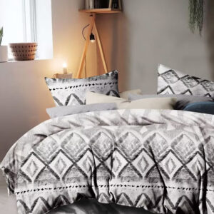 Monochrome Majesty Bed Sheet Set - Without Filling - 6 Pcs - 4 Pillow Covers - 1 Bedsheet - 1 Duvet Cover