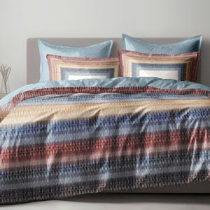 Vibrant Stripes Bed Sheet Set - Without Filling - 6 Pcs - 4 Pillow Covers - 1 Bedsheet - 1 Duvet Cover