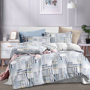 Whispering Lines Single Bed Sheet Set - Without Filling- 4 Pcs - 2 Pillow Covers - 1 Bedsheet - 1 Duvet Cover